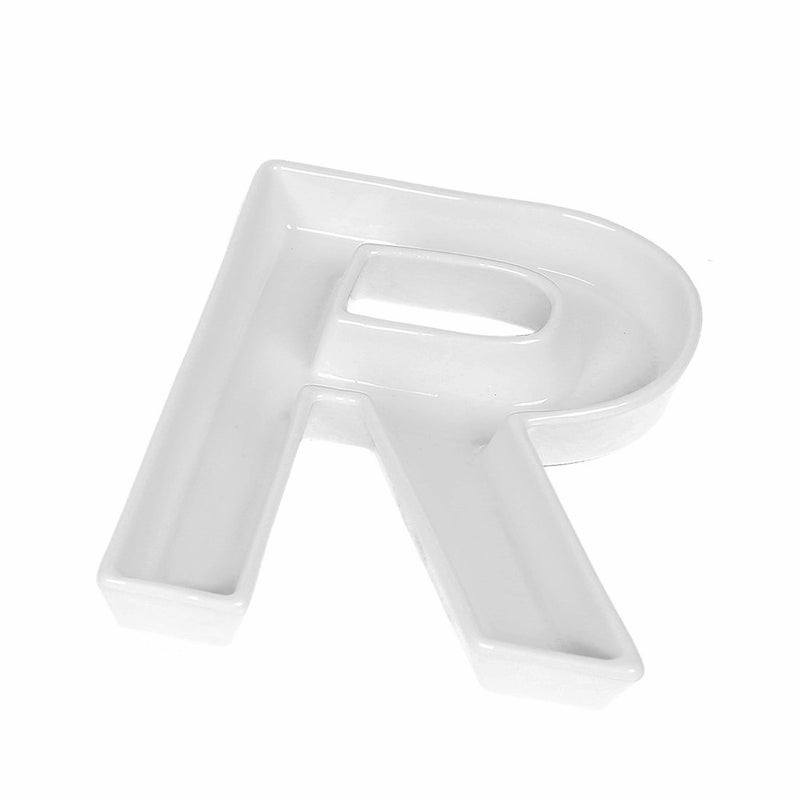 Coffeezone Small Party Candy Dishes Letter Shape Small Plates for Nuts Decoration, Wedding Gift (Letter R) - Image 1